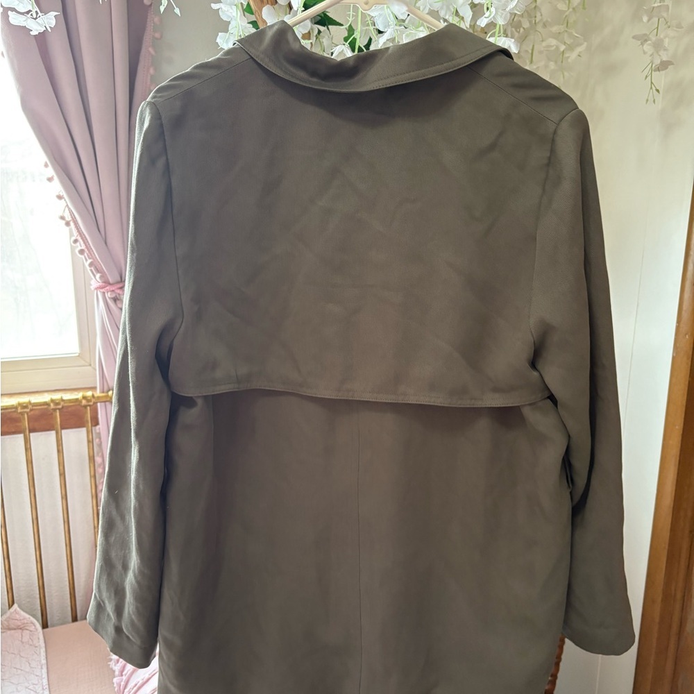 Reiss Olive Trench Coat Double-Breasted - Picture 4 of 7